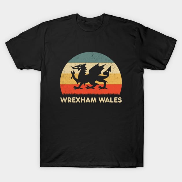 Retro Sunset Wrexham Wales T-Shirt by Symmetry Stunning Portrait